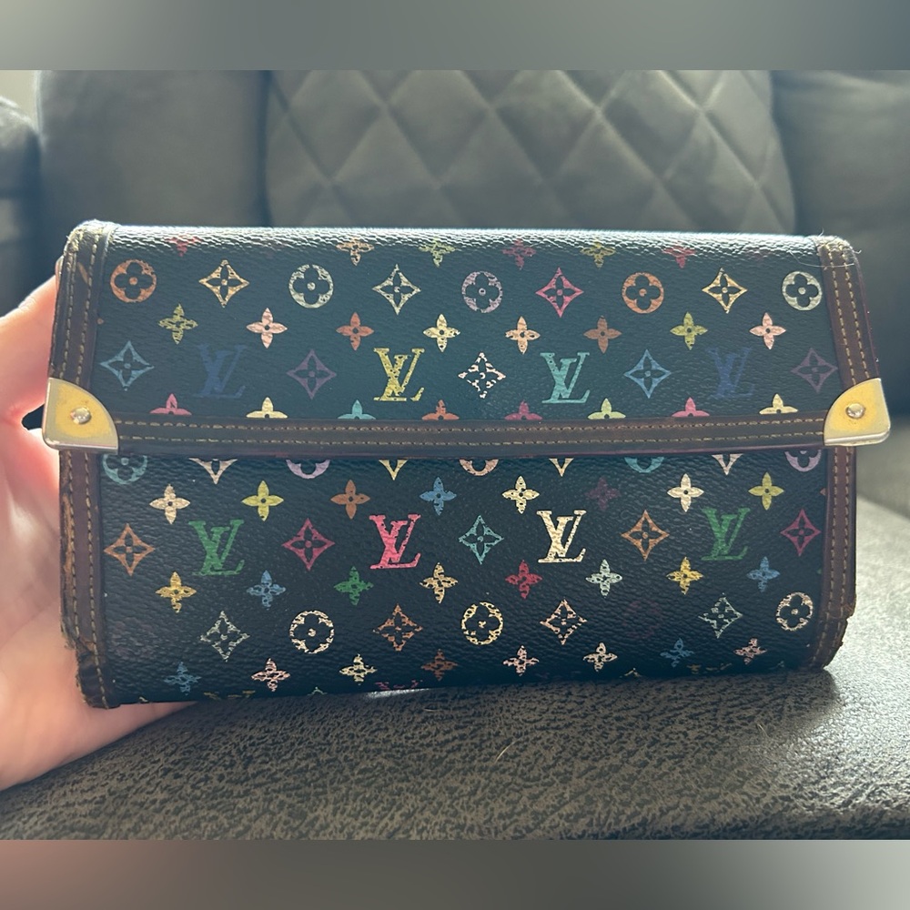 Louis Vuitton Murakami black wallet